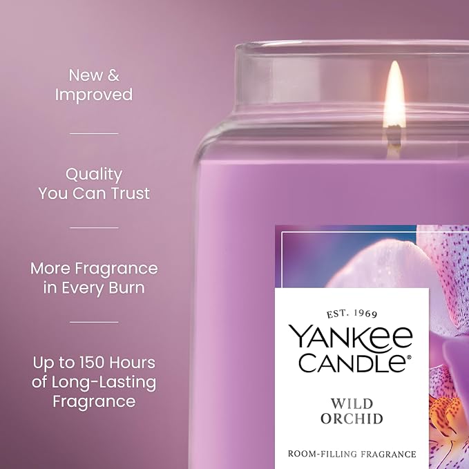 Yankee Candle Wild Orchid Scented Candle, 22oz Large Jar - Image 3