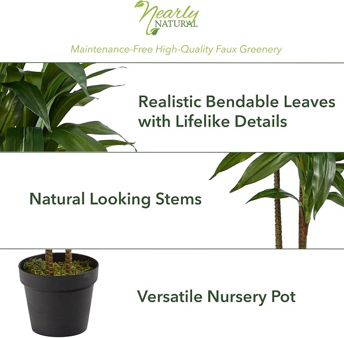 Nearly Natural 48 in Artificial Dracaena Real-Touch Plant - Image 2
