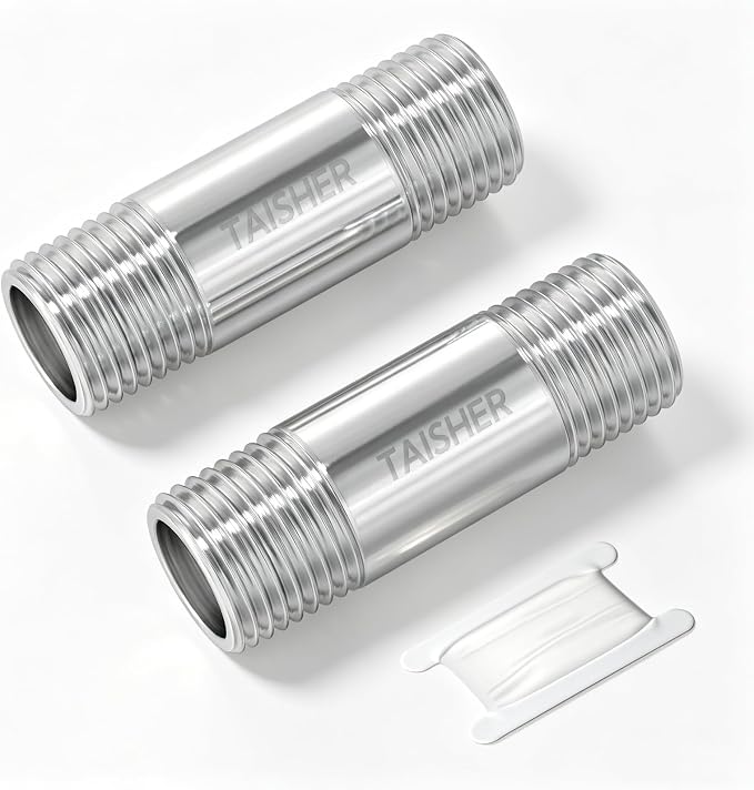 2pcs Thickened Nipple Cast Pipe 3/8" NPT Male by TAISHER