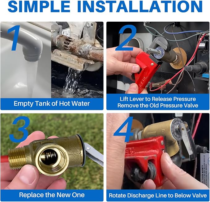 1/2'' Upgrade NPT 210°F 150 PSI Water Heater Relief Valve | - Image 6
