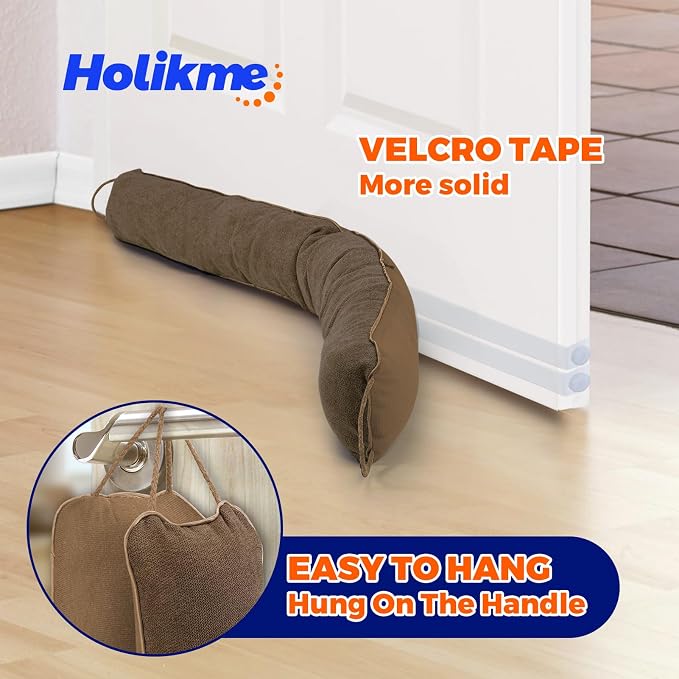 Holikme Weighted Door Draft Stopper, Heavy Duty Under Door Draft Blocker Bottom - Image 4