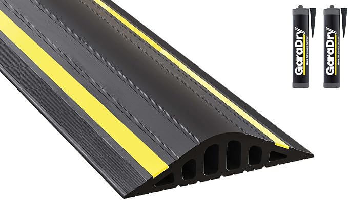 1 ½" High Garage Door Flood Barrier Threshold Seal Kit | Flexible PVC | by GaraDry
