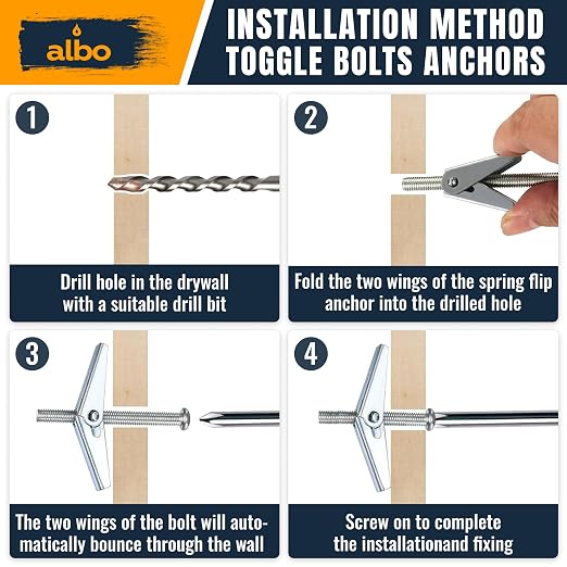 ALBO 45-Piece Heavy Duty Hollow Wall Anchors Kit - Image 3