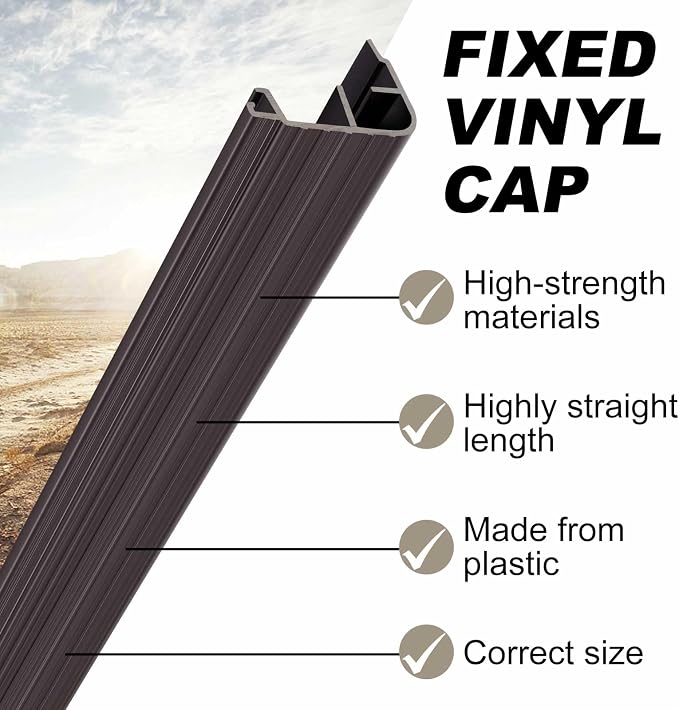 4 Pcs 36" L Fixed Vinyl Sill Threshold Cap 1-1/4 Inches High, Dark Brown | - Image 4