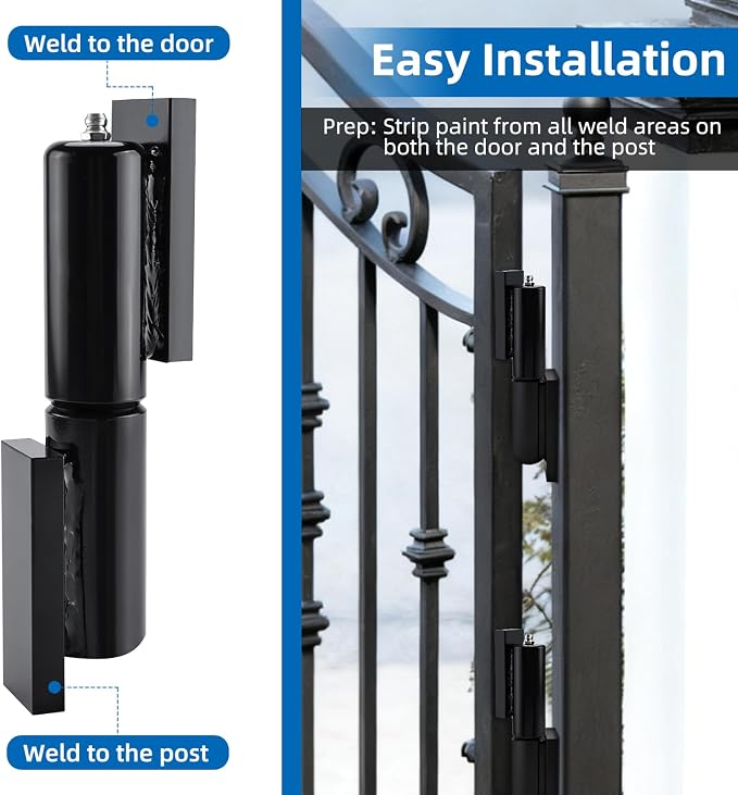 Barrel Gate Hinges 7 Inch Heavy Duty Weld-On Install Hinge - Image 5