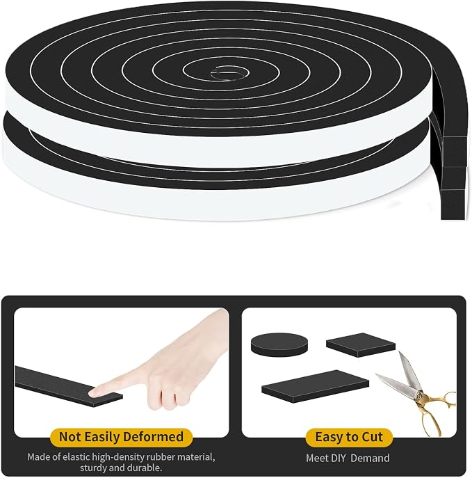Foam Weather Stripping Tape, High Density CR, 1/2 in x 3/8 in x 13Ft | Weather - Image 6