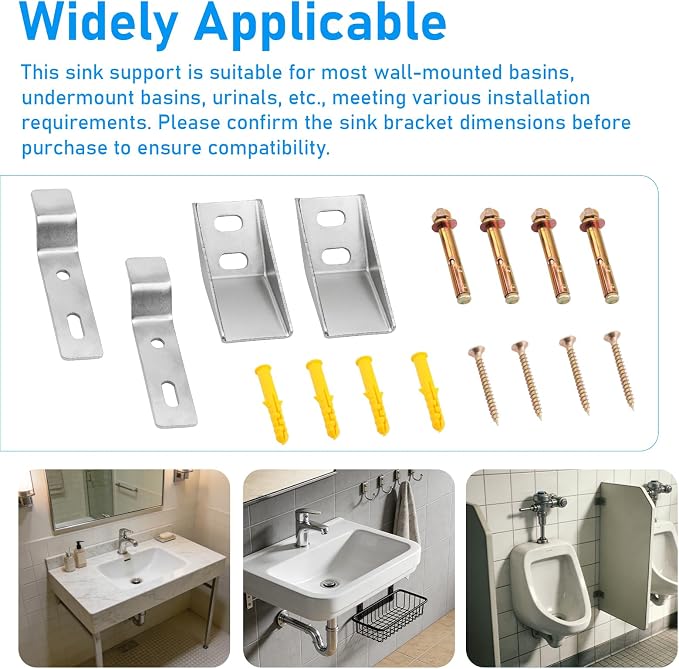 2 Set Urinal Ssink Wall Mounting Bracket Kit - Image 4