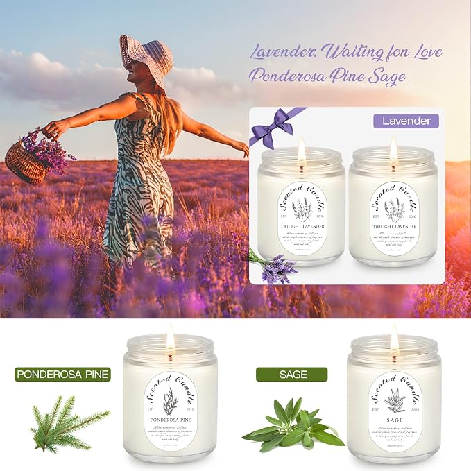 Scented Candles Gift Set, 4 Pack 7 oz Soy Wax Candles - Image 7