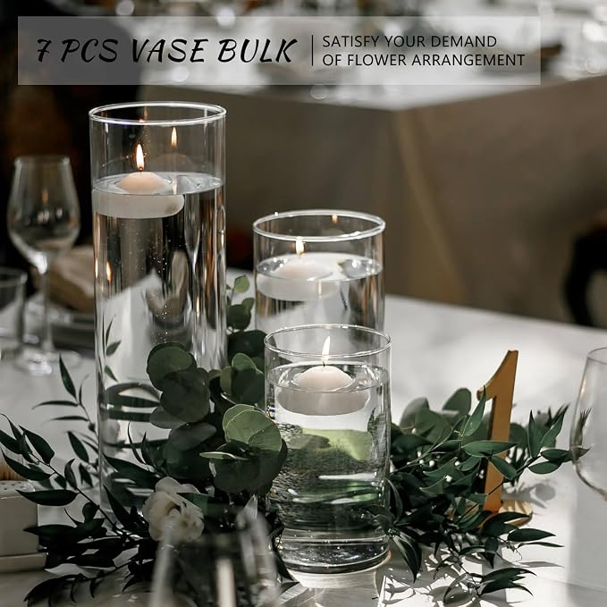 SUPMIND 7Pcs Glass Cylinder Vases - Image 5