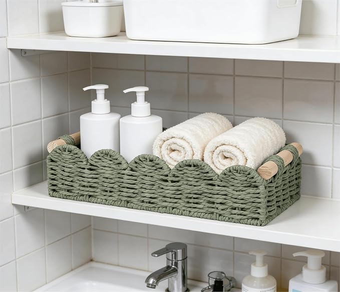 CubesLand Toilet Paper Storage Basket Organizer, Small Wicker Decor Basket | - Image 8