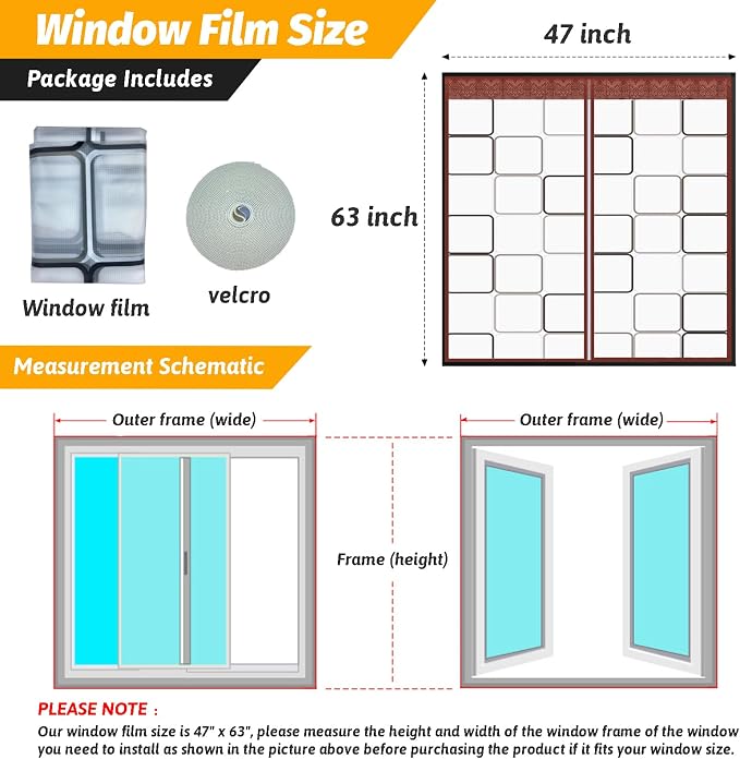 Thickened Reusable Window Insulation Kit 47'' x 63''-Winter Weatherproofing - Image 2