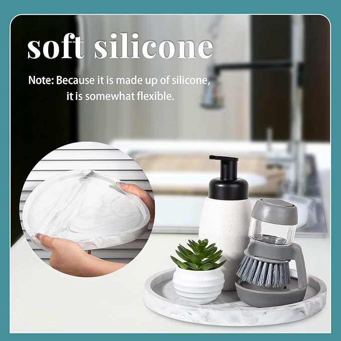 Silicone Bathroom Tray Coffee Table Decor Perfume Organizer, Waterproof - Image 6