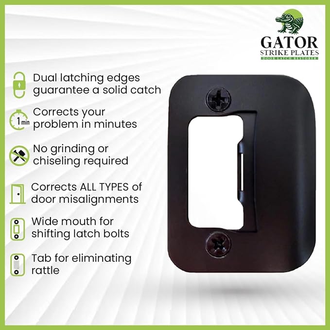 Gator Door Strike Plate 2-1/4" Latch Restorer, Oil Rubbed Bronze, No Chiseling - Image 7