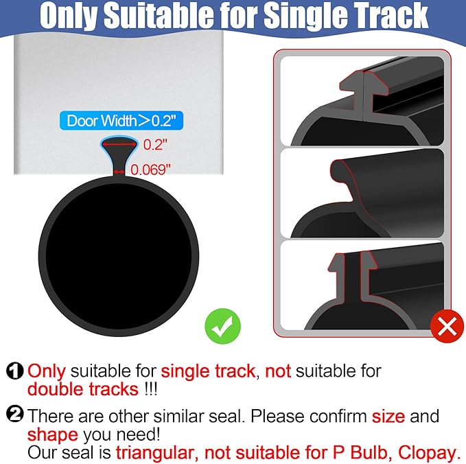 16.5FT Garage Door Seals Bottom Rubber, 0.2" Triangle Weather Stripping Seals - Image 2