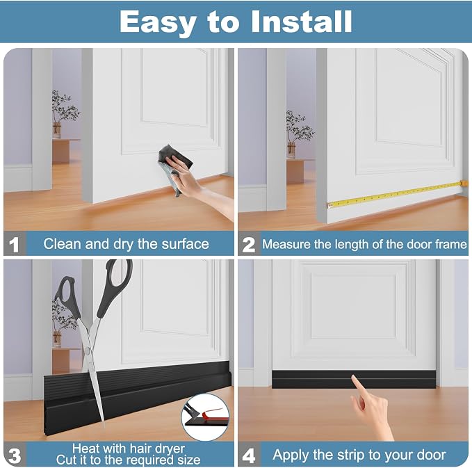 5 Pack Door Draft Stopper, Door Sweep - Image 8