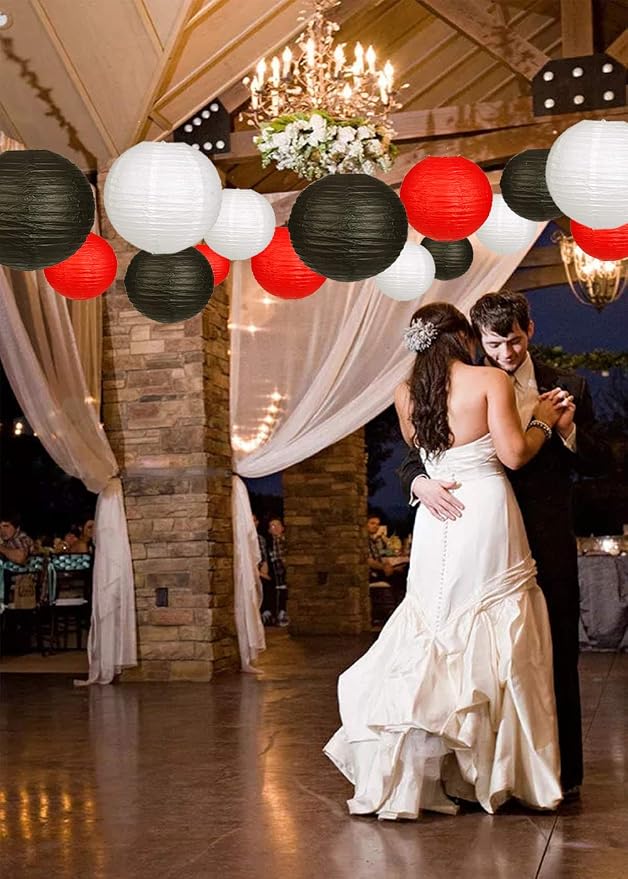 24pcs Hanging Round Paper Lanterns - Image 3