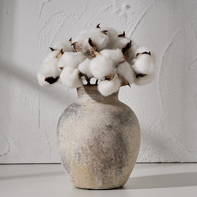 SIDUCAL Ceramic Decorative Flower Vase | 6 Inch Pottery Rustic Farmhouse | Boho by SIDUCAL