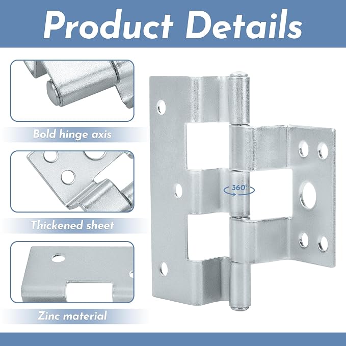 3 Pack Door Hinges for Combination Doors Replacement for Elixir Mobile Home | - Image 3