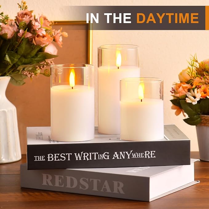 Tyawon Glass Battery Operated LED Flameless Candles - Image 2