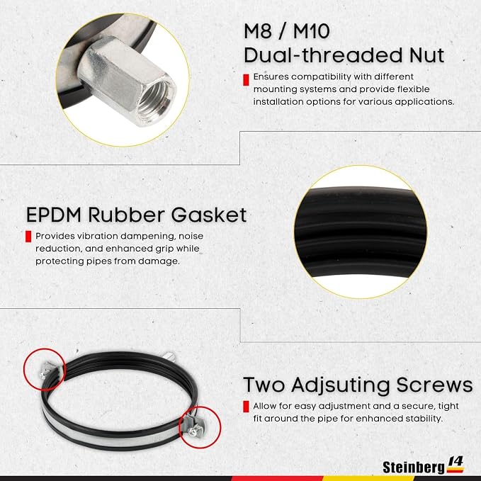 2pcs, Duct Clamp 6.3 inch Bracket - Image 6