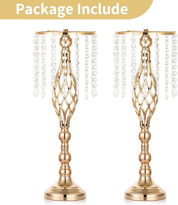 Nuptio 2 Pcs Crystal Flower Stand Wedding Centerpieces - Image 7