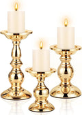 3 Sets Gold Pillar Candle Holders Metal Candle Holders by Ferrochef