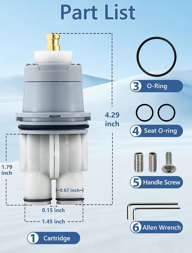 Shower Cartridge Replacement for Delta RP46074 | 2-Pack, Fits Delta 13 14 - Image 4