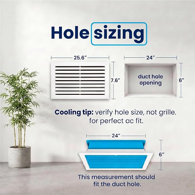 24x6 Aluminum Wall Ceiling Air Return Vent Cover HVAC Rustproof Grille - Image 3