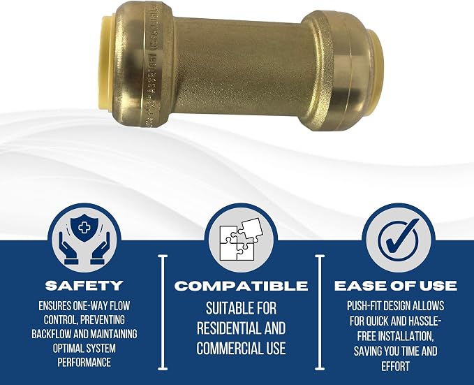 10 Pack XFITTING 1" Push Fit Check Valve, Push to Connect - Image 5