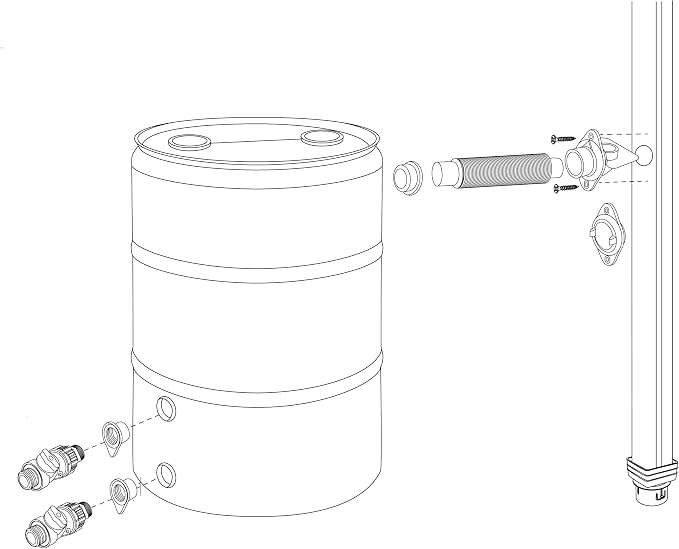 Rain Barrel Kit EarthMinded 2x3 Downspouts | + 2 high flow valves and gaskets - Image 2