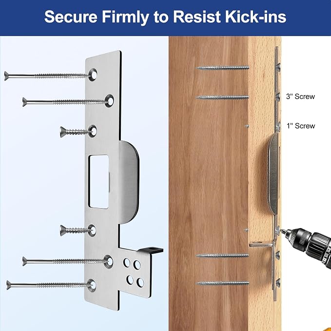 Extra Long Door Strike Plate 7", Integrated - Image 7