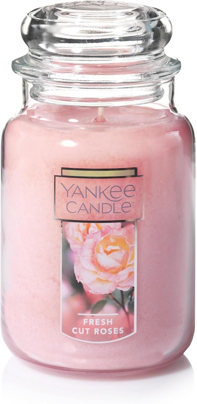 Yankee Candle Fresh Cut Roses Scented Premium 22oz Single Wick Candle Over 110 by Unknown
