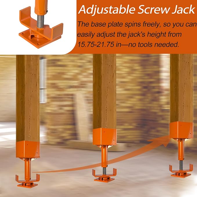 6x6 Screw Jack, Adjustable House Floor Jack - Image 3