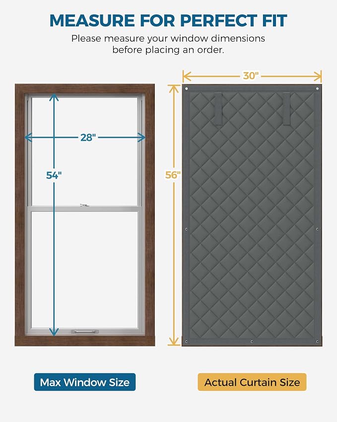 Augblinds Window Insulation for Winter, Curtain Size 30 x 56 Inch, Thermal - Image 2
