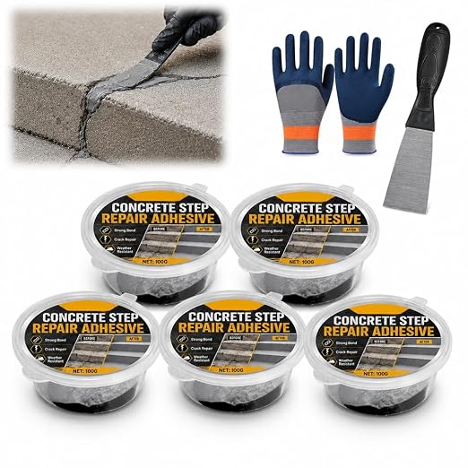 Concrete Step Repair Adhesive Filler Crack Cracks Cement Patch Wall Hole | by Unknown