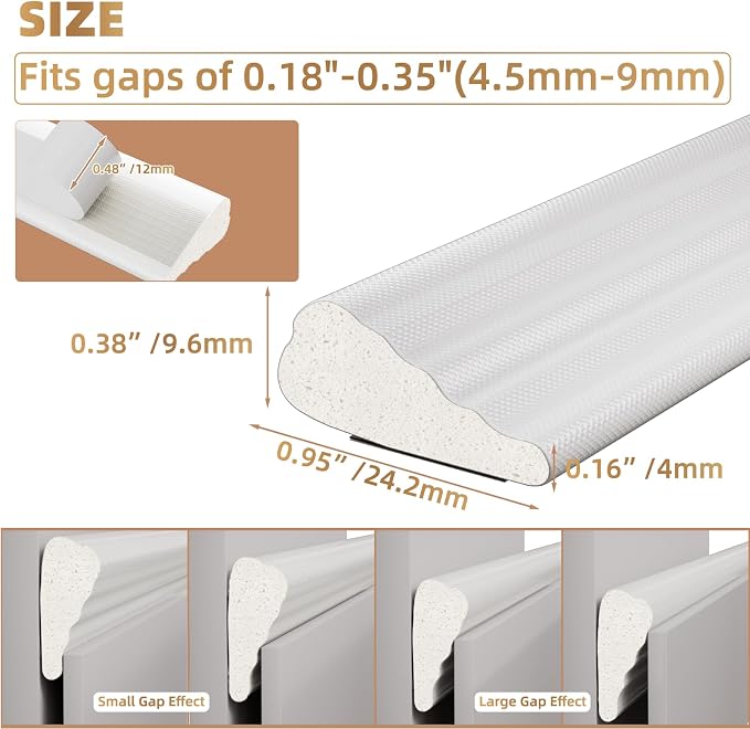 Kneelisa 196” Wedge-Shape Foam Window Weather Stripping Door Seal | - Image 2