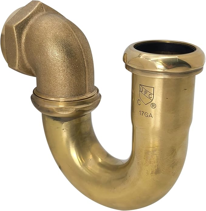 Westbrass A402LA-RAW 1-1/2" Brass LA Code P-Trap, Unfinished - Image 4