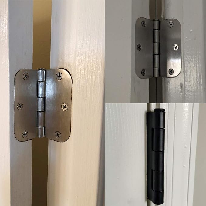 TDCHINGES Rounded Door Hinges Brushed Nickel 3.5" 5/8" US Standard 100 Pack | - Image 7