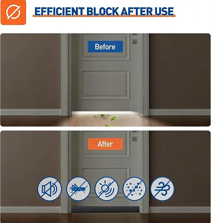 MAGZO Under Door Draft Stopper, 2 Pack 32 Inch Adjustable Door Gap Filler - Image 4