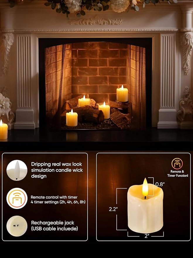 Homemory Rechargeable Flameless Candles - Image 3