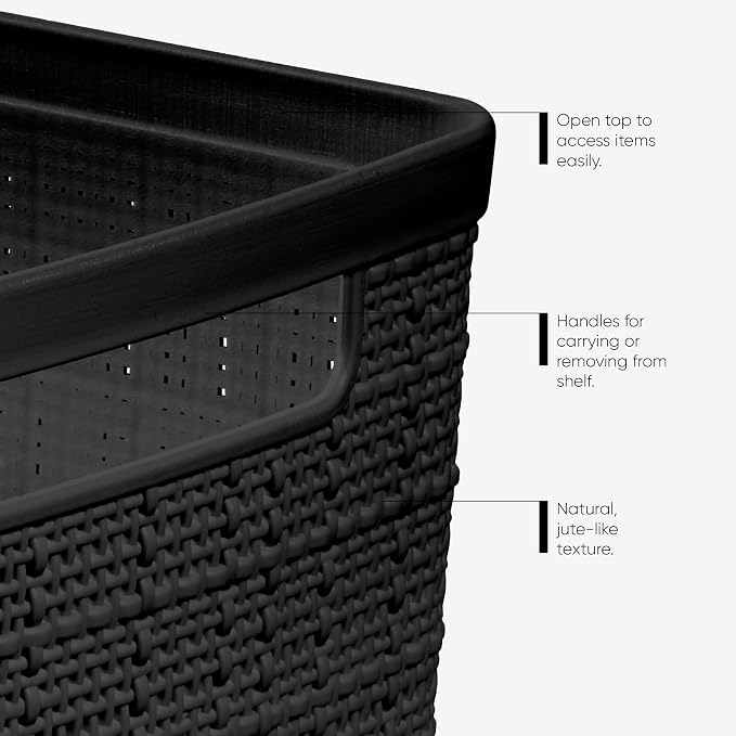Curver Set of 8 Slim 6.8L Jute Decorative Plastic Organization and Storage - Image 4