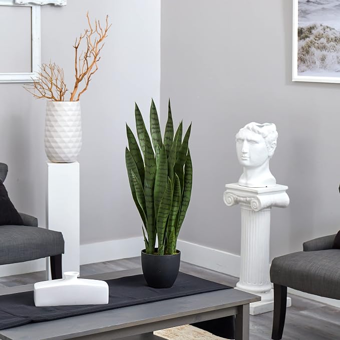 Nearly Natural 35 in Artificial Sansevieria Plant - Image 9