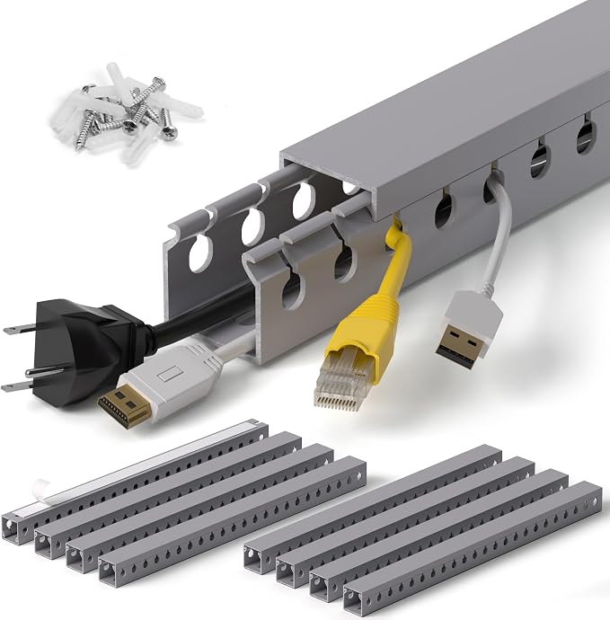1.2"H x 1.2"W Cable Raceway, 132in Under Desk Wire Management Channel, 16.5in by ZhiYo