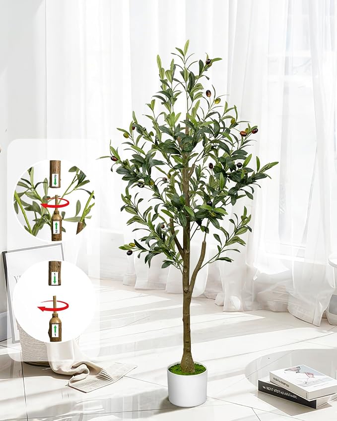 4FT Artificial Olive Tree Indoor Tall Faux - Image 3