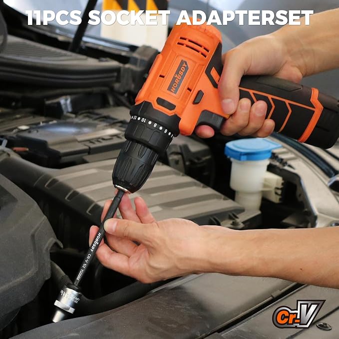 HORUSDY 11-Piece Impact Socket Adapter Set, 1/4-Inch Hex Shank, Cr-V Steel High - Image 4