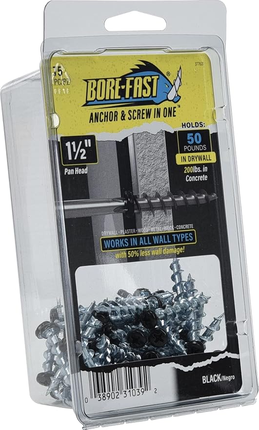 Hillman Borefast Drywall Anchors, 1-1/2in Pan Head, 75 Pack, Phillips pan head - Image 7