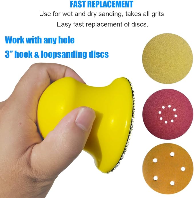 2 Pack 3" Round Hand Sanding Blocks - Image 5