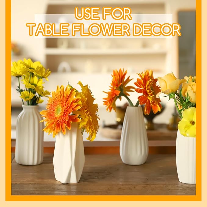 16packs Small White Ceramic Vases - Image 3
