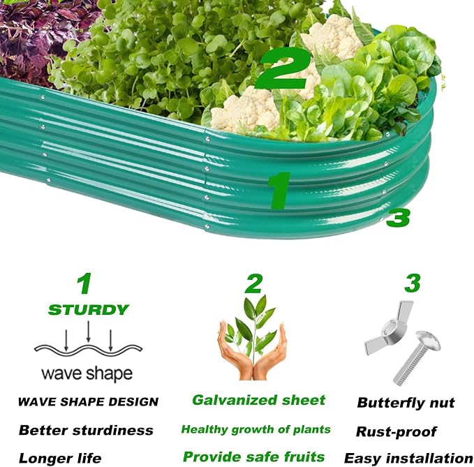 Rakukiri Raised Garden Bed GRS Certified Galvanized Planter Box Outdoor - Image 5