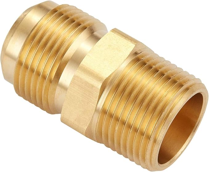 2 PCS Brass Gas Adapter 3/4" Flare x 3/4 Inch NPT Male Pipe Connector | Couples - Image 3